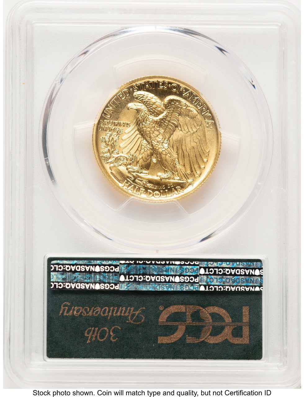 2016-W 50C Walking Liberty 100th Anniversary Gold Centennial FS 30th Anniversary Label PCGS MS70