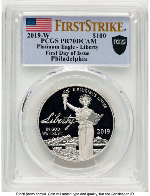 2019-W Proof Platinum Eagle 1 oz FDI FS Flag Philadelphia PCGS PR70