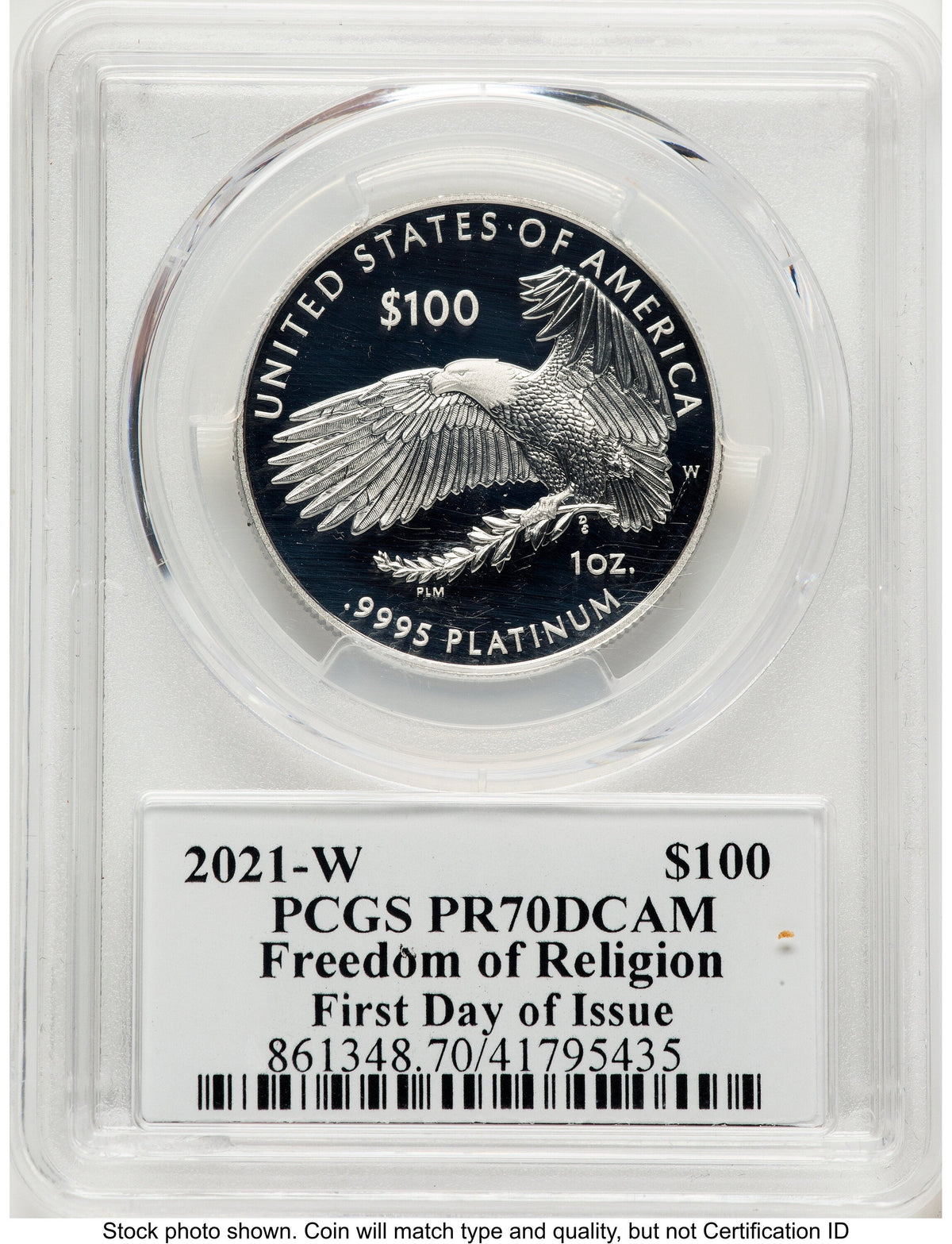 2021-W Proof Platinum Eagle 1 oz FDI John PCGS PR70 Mercanti