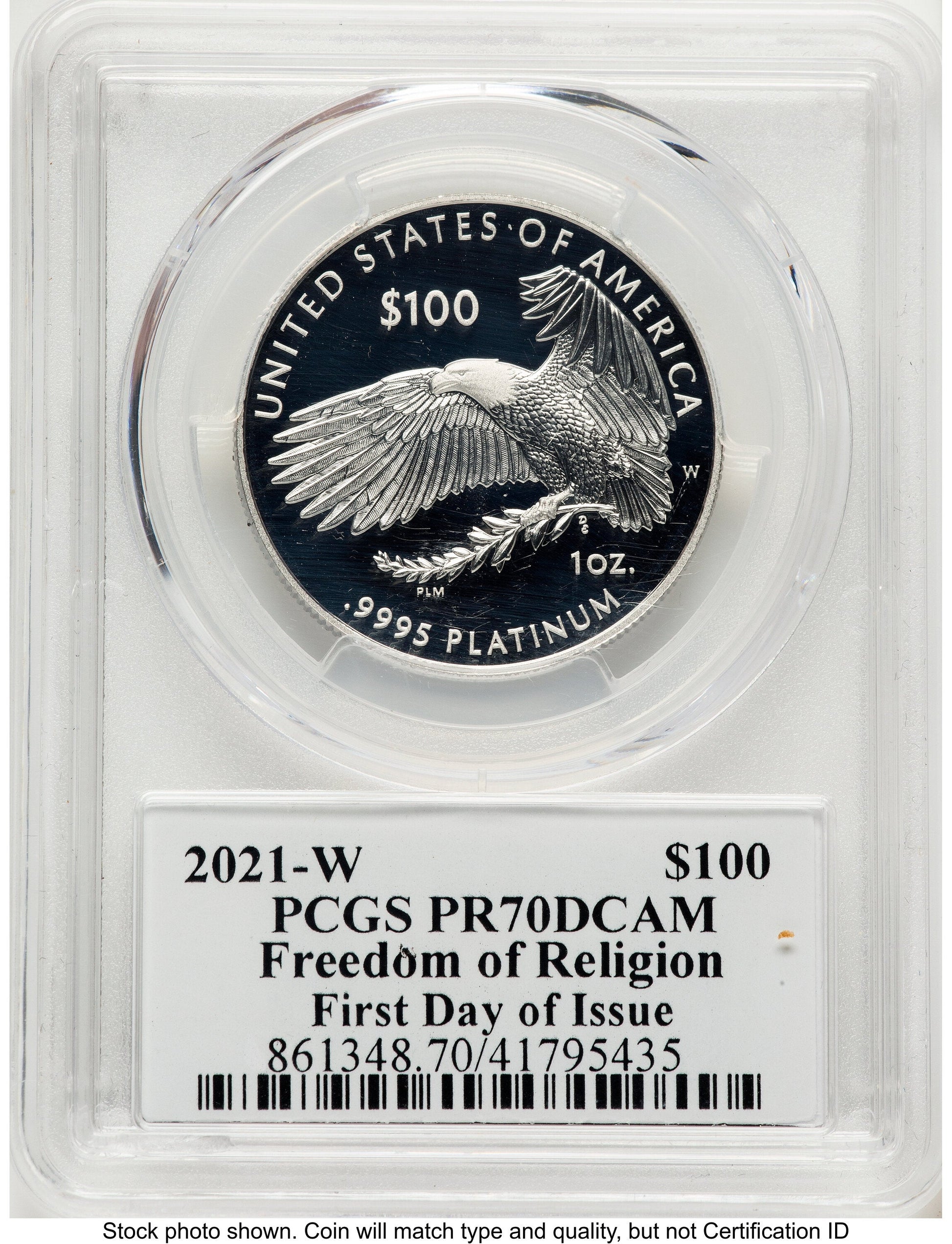 2021-W Proof Platinum Eagle 1 oz FDI John PCGS PR70 Mercanti
