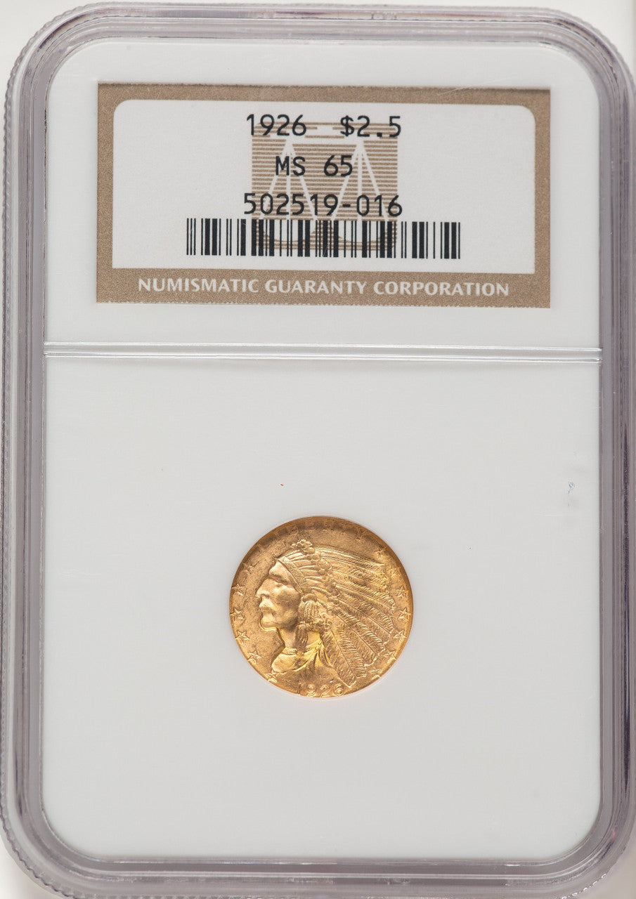 1926 $2.50 Indian Quarter Eagle NGC MS65