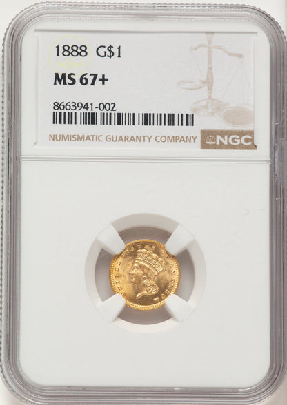 1888 G$1 Gold Dollar NGC MS67+