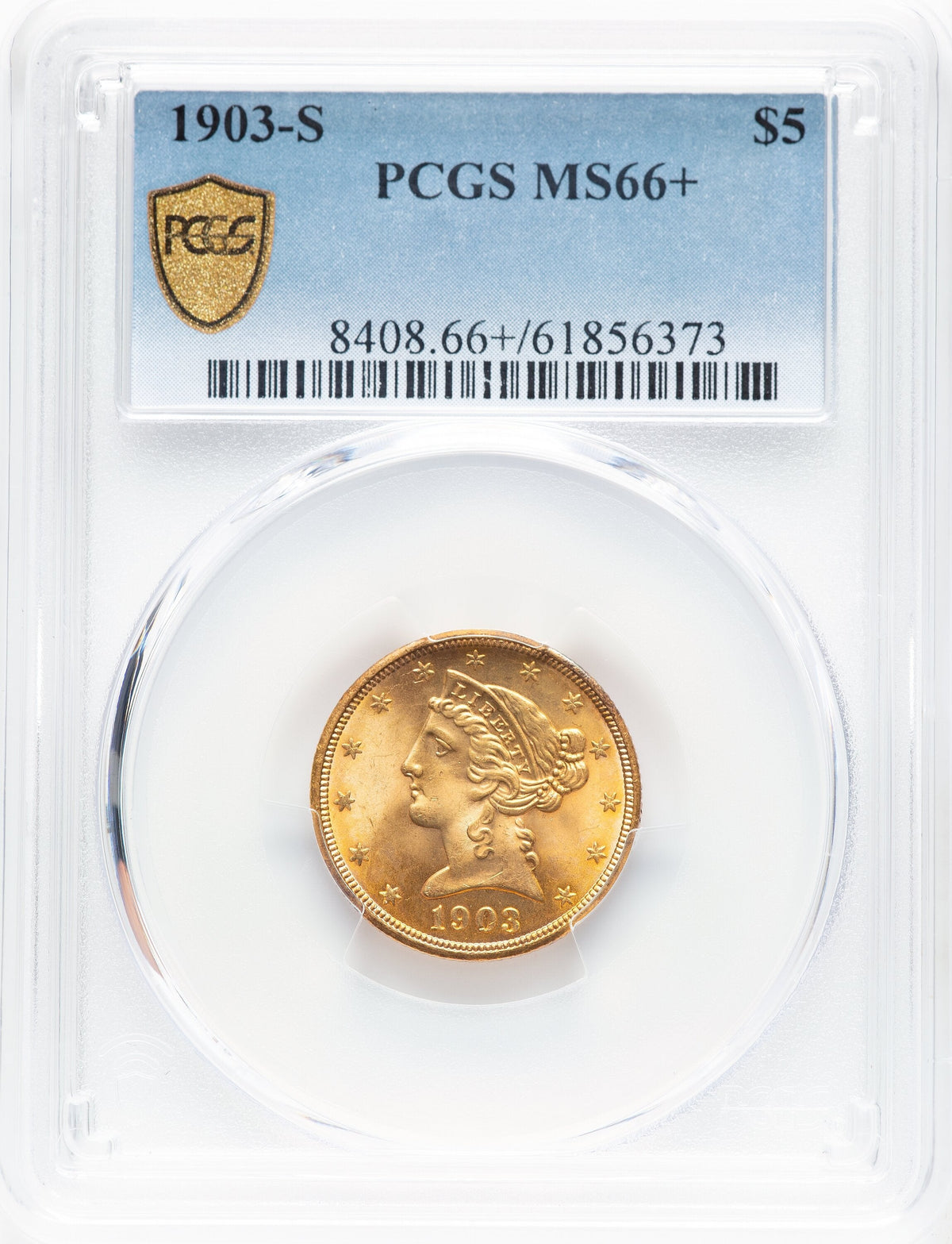 1903-S $5 Liberty Half Eagle PCGS MS66+