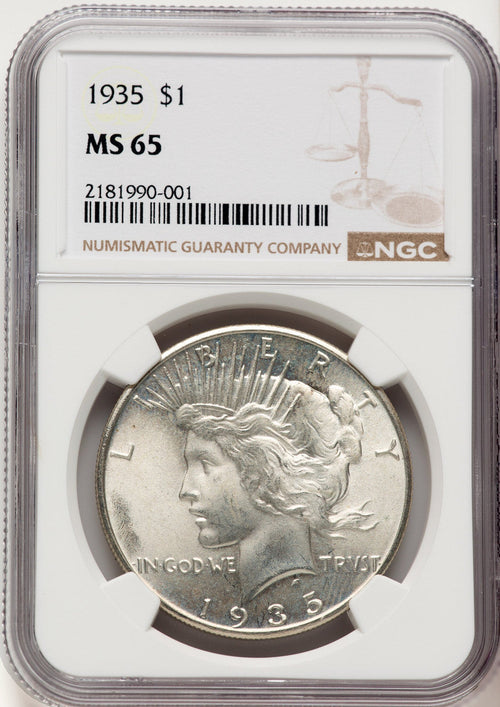 1935 Peace Dollar NGC MS65