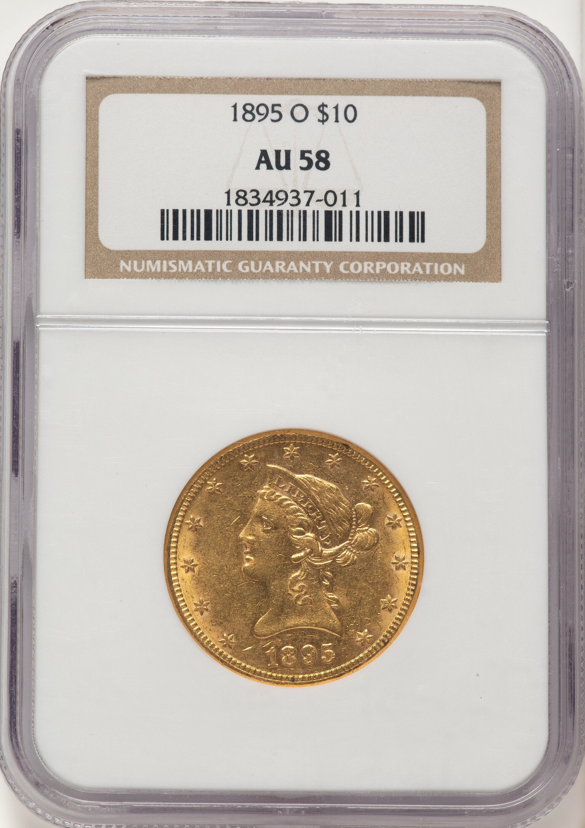 1895-O $10 Liberty Eagle NGC AU58
