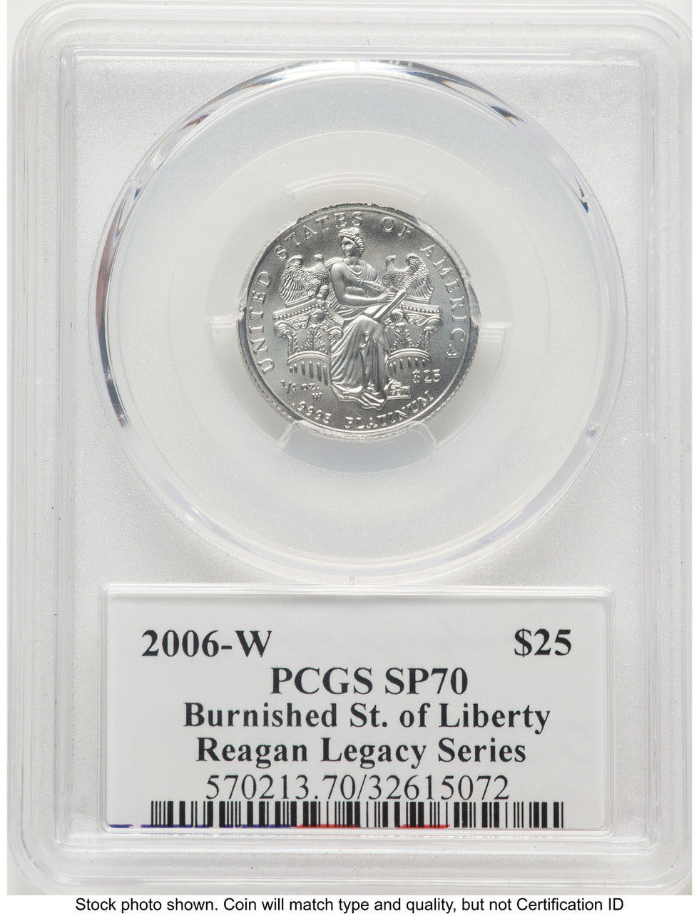 2006-W Burnished Platinum Eagle 1/4 oz Reagan Legacy Series Michael Reagan PCGS MS70