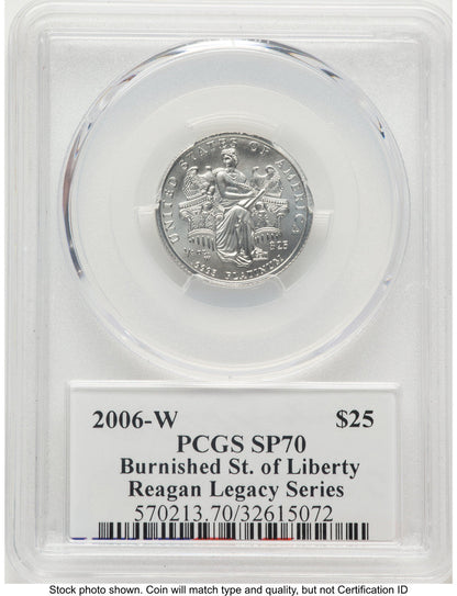 2006-W Burnished Platinum Eagle 1/4 oz Reagan Legacy Series Michael Reagan PCGS MS70