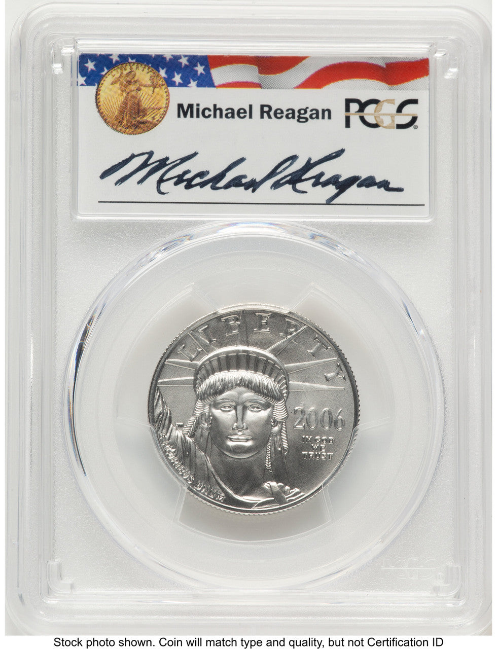 2006-W Burnished Platinum Eagle 1/2 oz Reagan Legacy Series Michael Reagan PCGS MS70