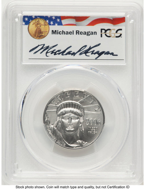 2006-W Burnished Platinum Eagle 1/2 oz Reagan Legacy Series Michael Reagan PCGS MS70