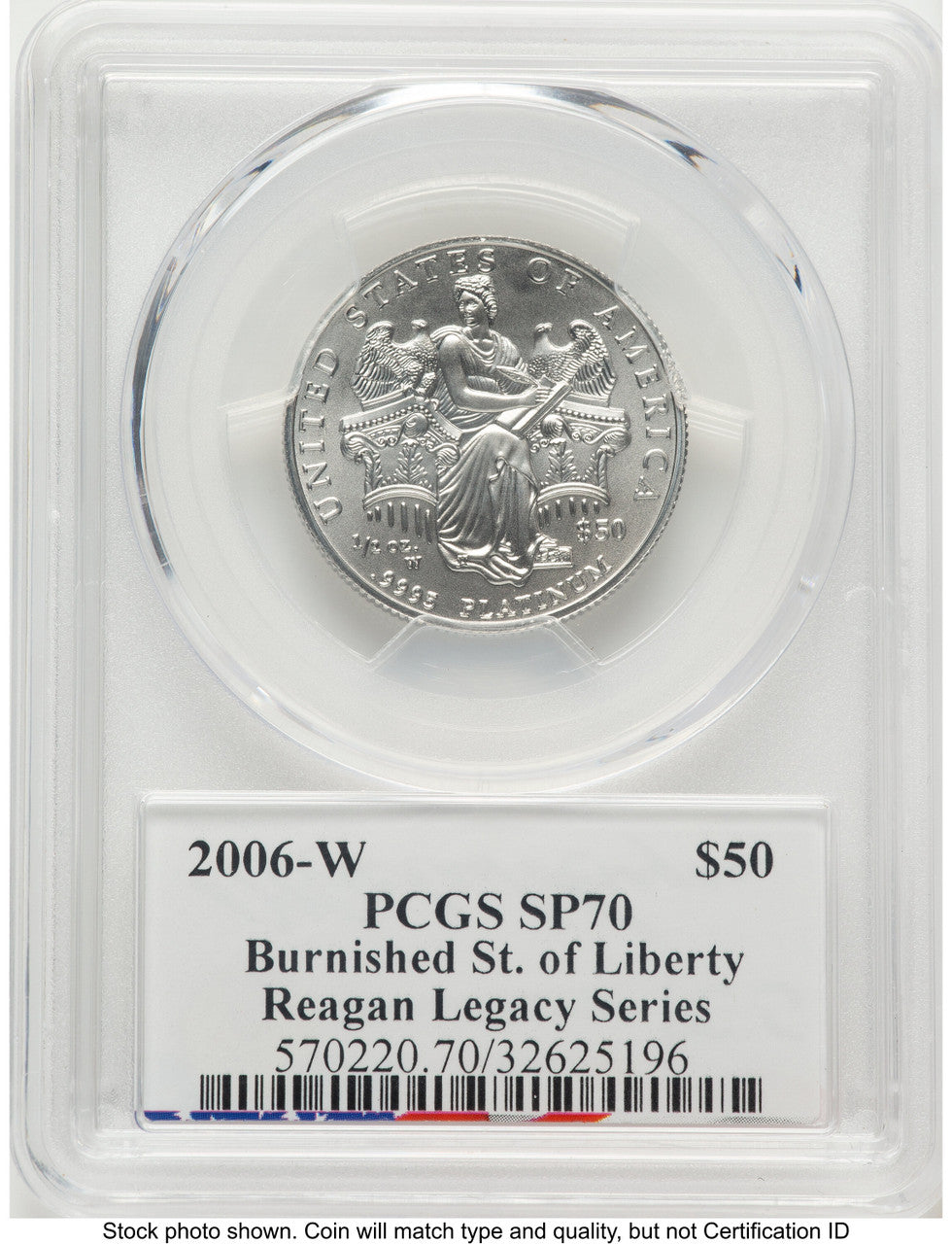 2006-W Burnished Platinum Eagle 1/2 oz Reagan Legacy Series Michael Reagan PCGS MS70