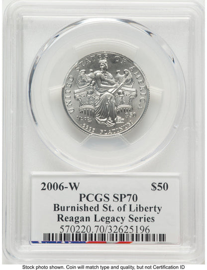 2006-W Burnished Platinum Eagle 1/2 oz Reagan Legacy Series Michael Reagan PCGS MS70