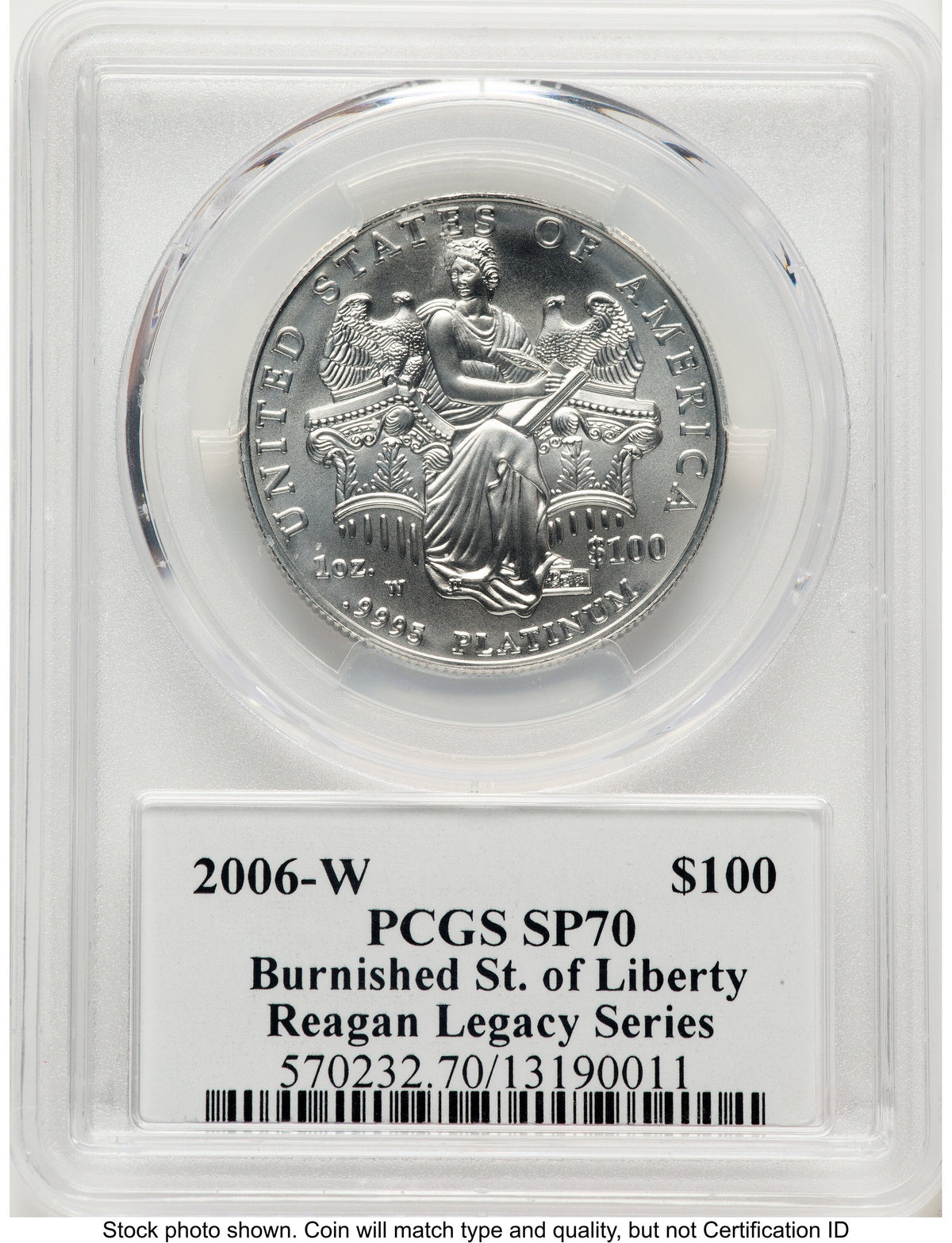 2006-W Burnished Platinum Eagle 1 oz Reagan Legacy Series Michael Reagan PCGS MS70