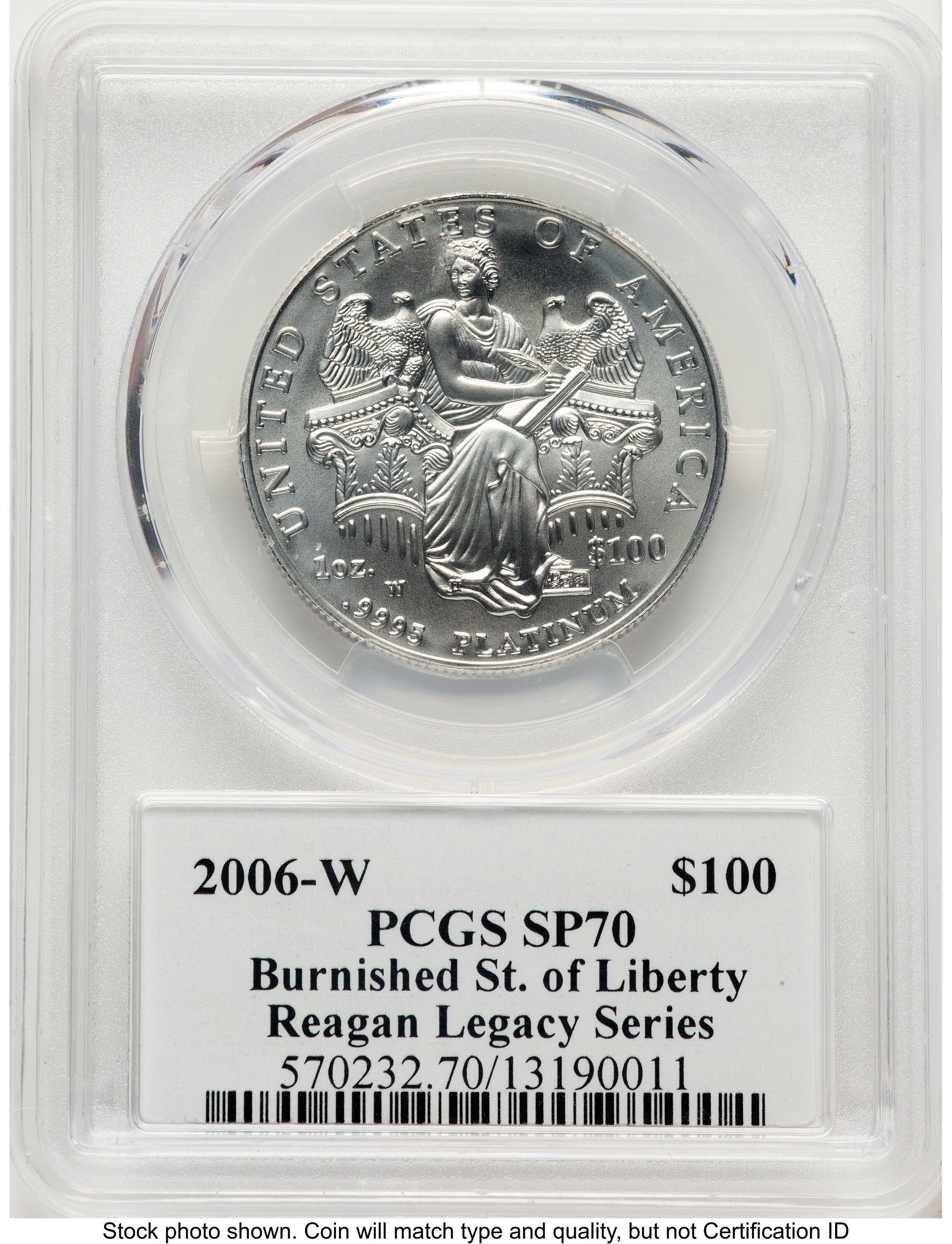 2006-W Burnished Platinum Eagle 1 oz Reagan Legacy Series Michael Reagan PCGS MS70