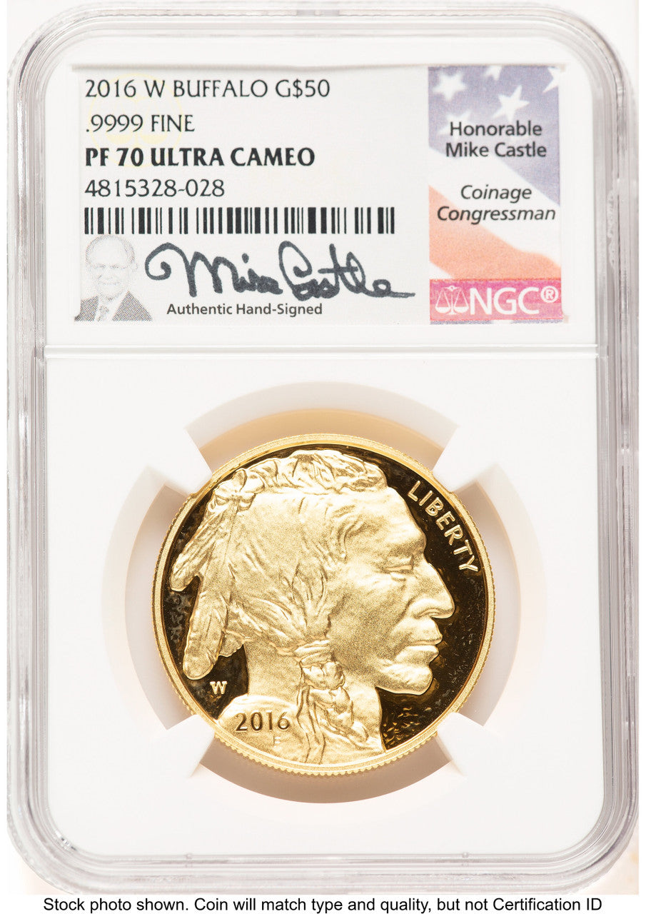 2016-W Proof Gold Buffalo 1 oz Mike Castle NGC PF70 (506847055)