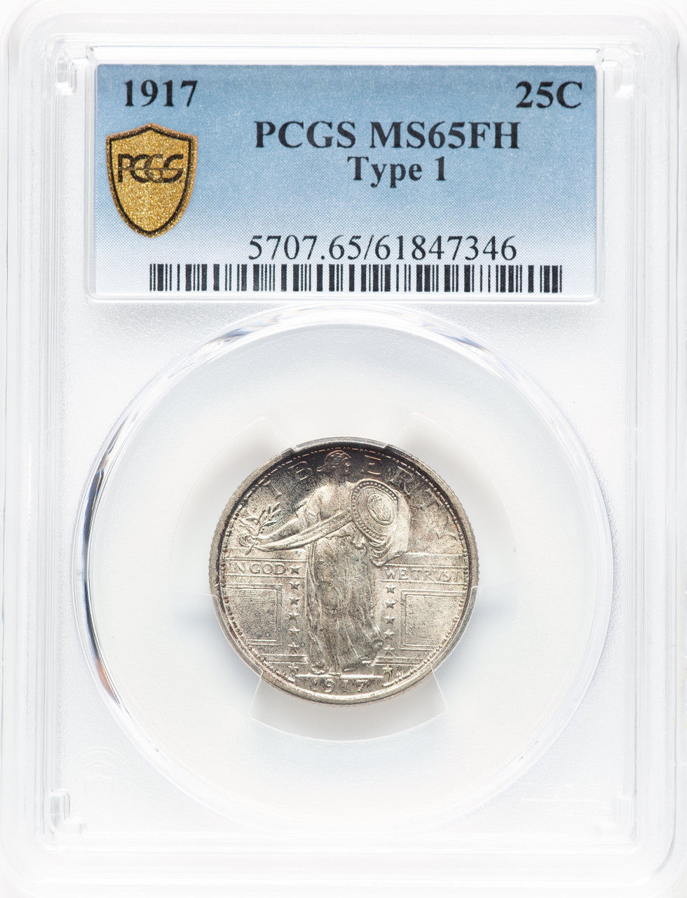 1917 T-1 FH Standing Liberty Quarter PCGS MS65