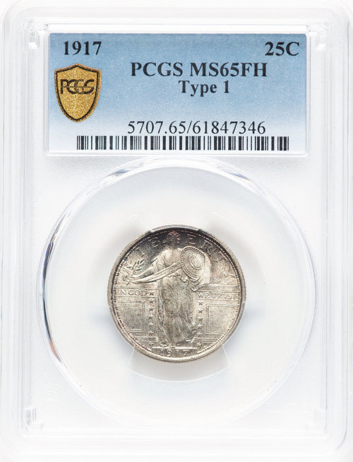 1917 T-1 FH Standing Liberty Quarter PCGS MS65