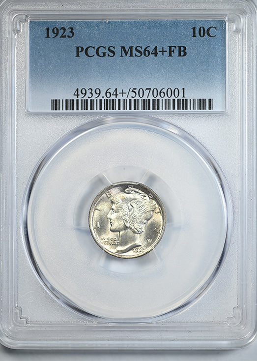 1923 Mercury Dime 10C PCGS MS64+FB - Full Bands