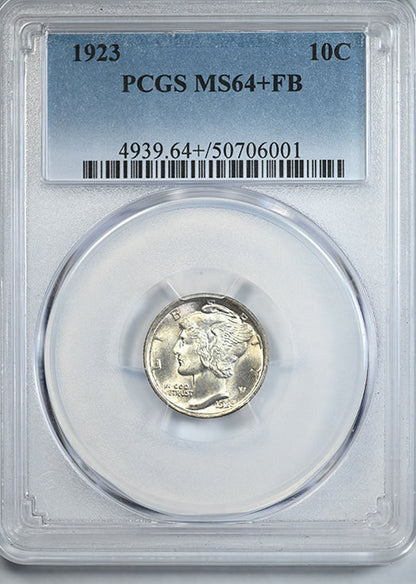 1923 Mercury Dime 10C PCGS MS64+FB - Full Bands