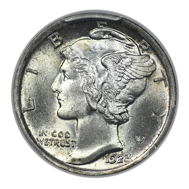 1923 Mercury Dime 10C PCGS MS64+FB - Full Bands