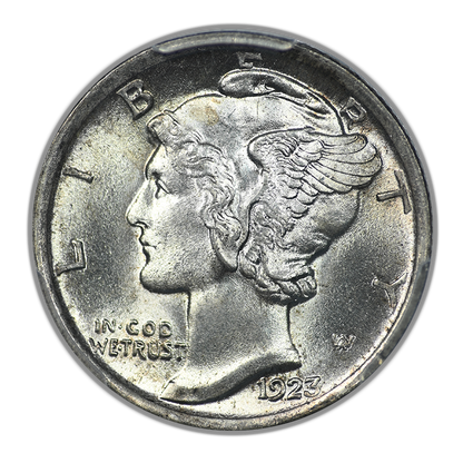 1923 Mercury Dime 10C PCGS MS64+FB - Full Bands