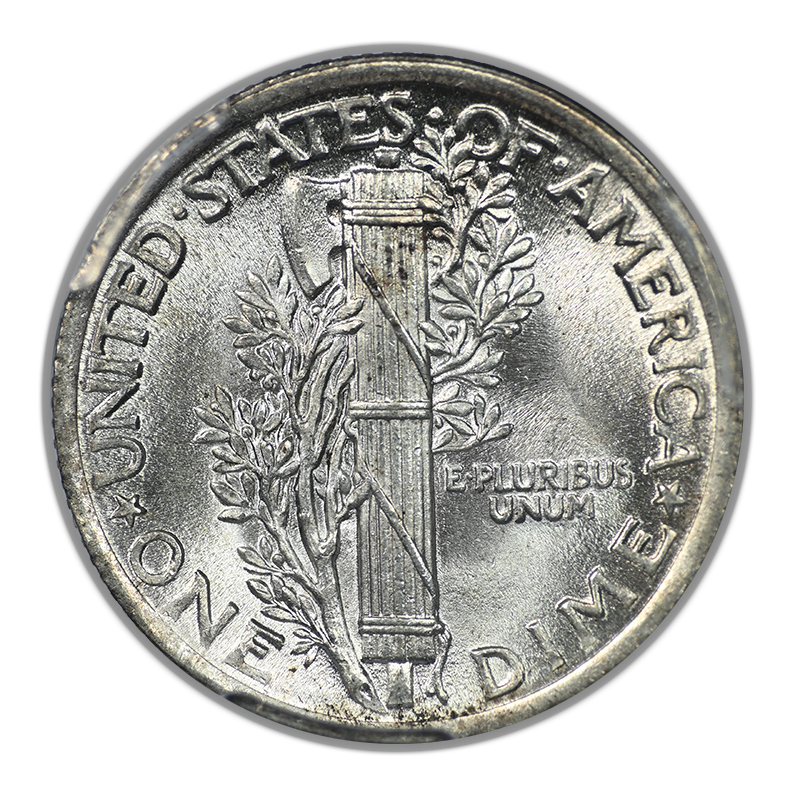 1923 Mercury Dime 10C PCGS MS64+FB - Full Bands