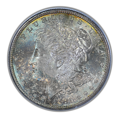 1881-S Morgan Dollar $1 PCGS Rattler MS65 CAC - TONED!