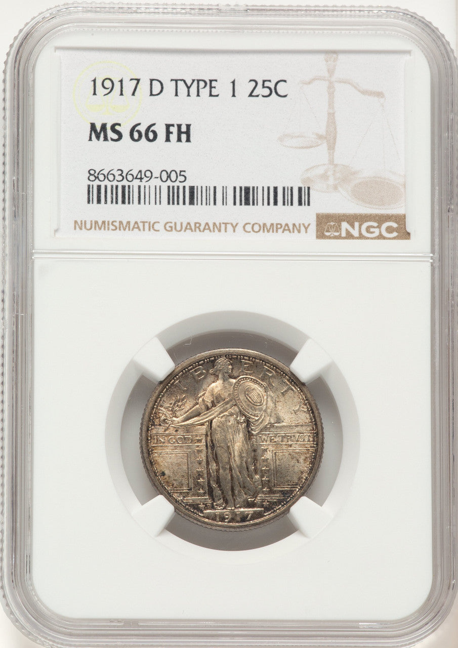 1917-D T-1 FH Standing Liberty Quarter NGC MS66