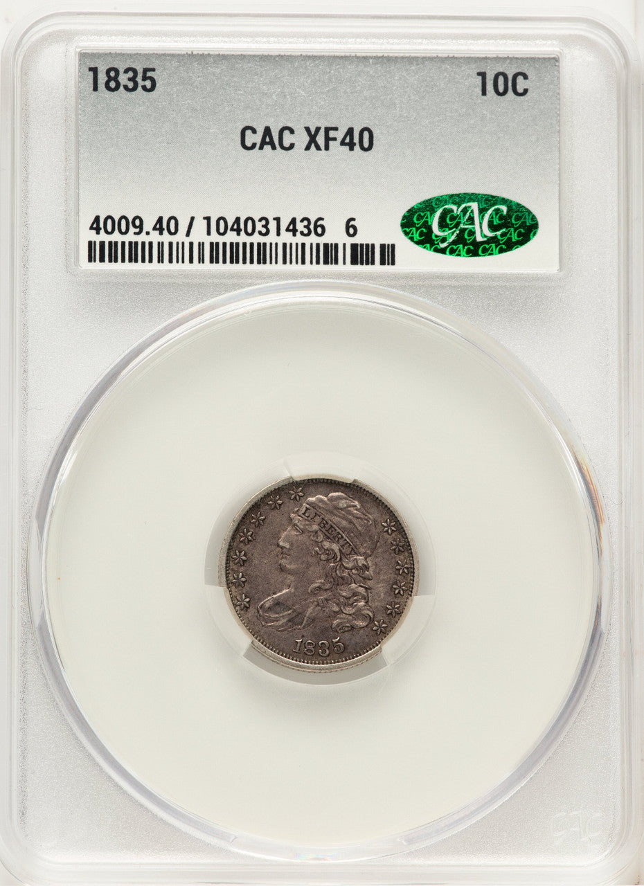 1835 10C Bust Dime CACG XF40