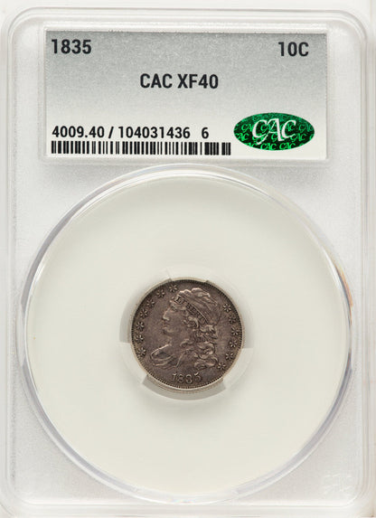1835 10C Bust Dime CACG XF40