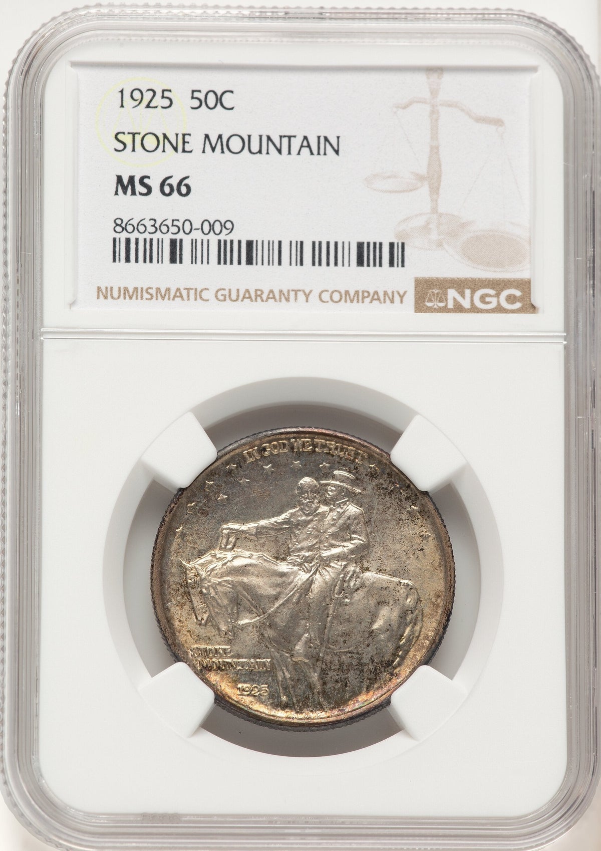 1925 50C Stone Mountain Commemorative Silver NGC MS66