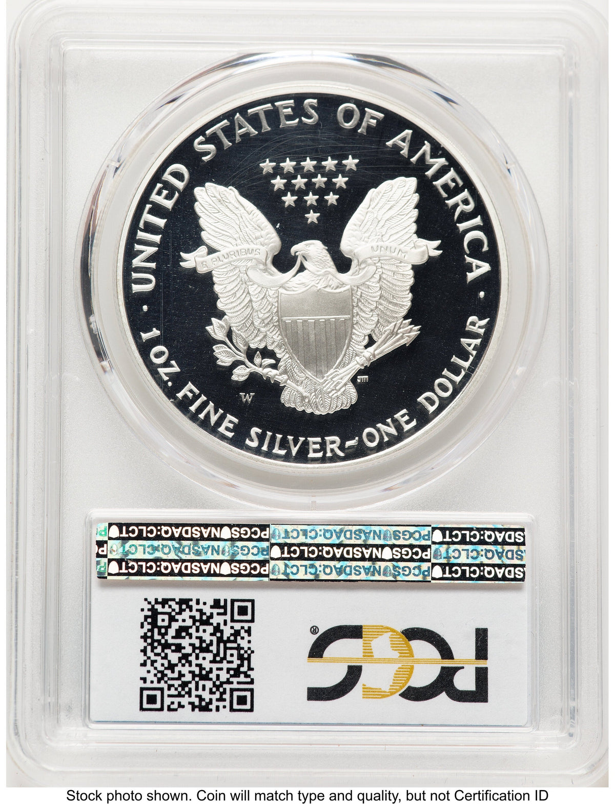 1995-W Proof Silver Eagle 1 oz Blue Gradient PCGS PR70