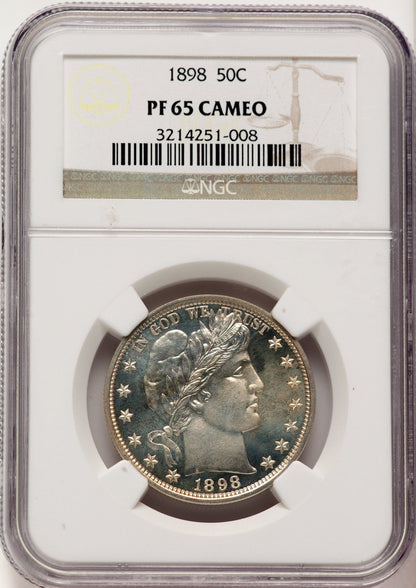 1898 50C CA Proof Barber Half Dollar NGC PR65