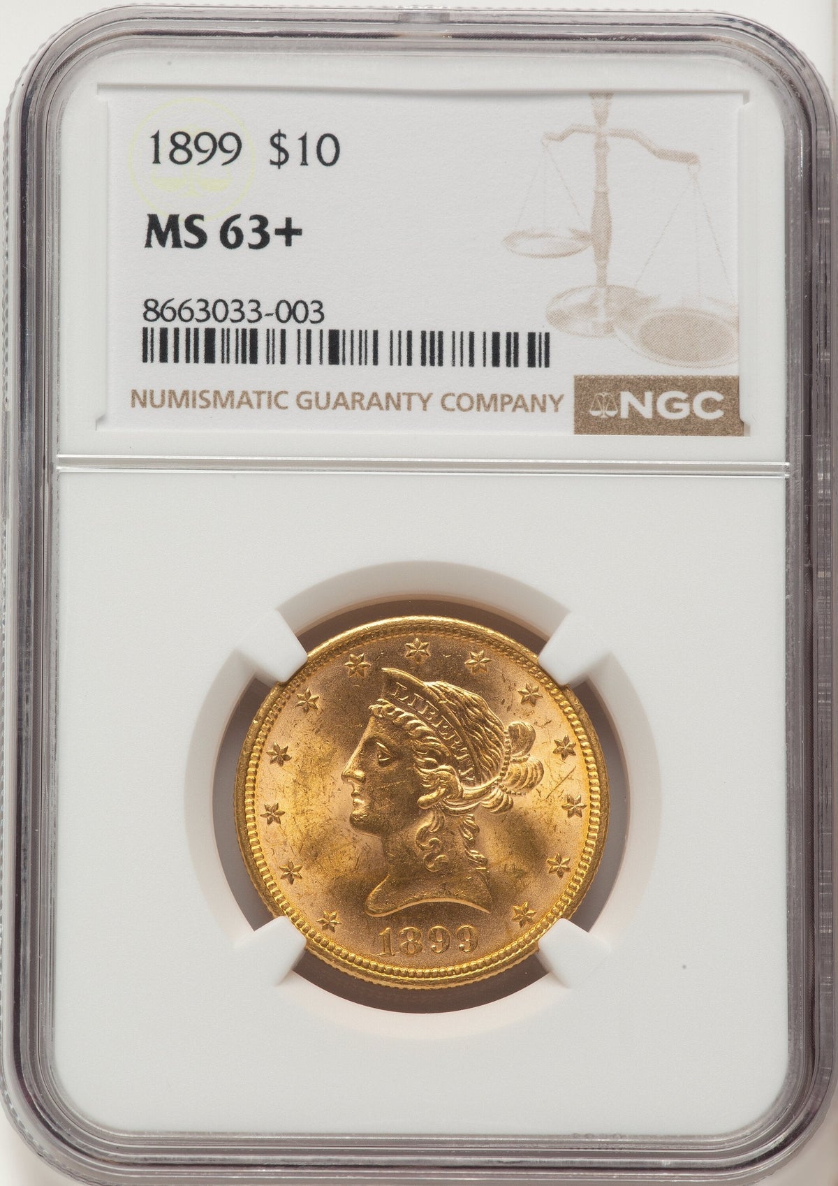 1899 $10 Liberty Eagle NGC MS63+