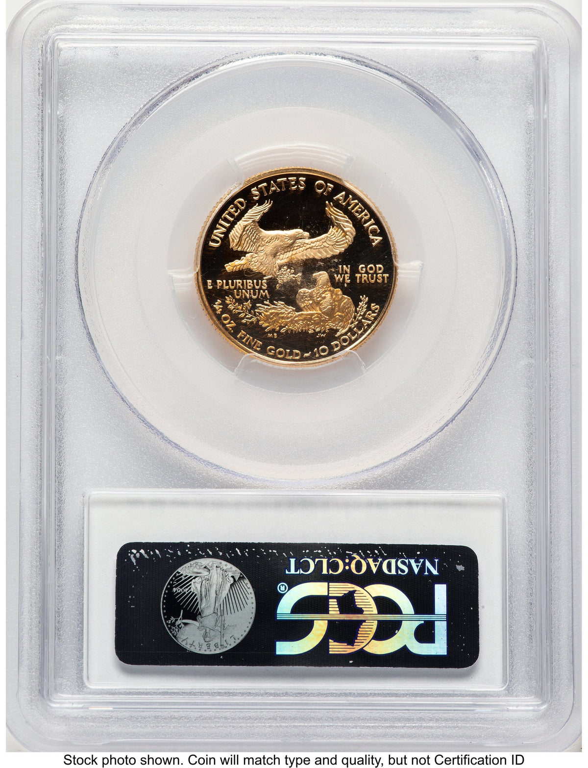 2001-W Proof Gold Eagle 1/4 oz Blue Gradient PCGS PR70