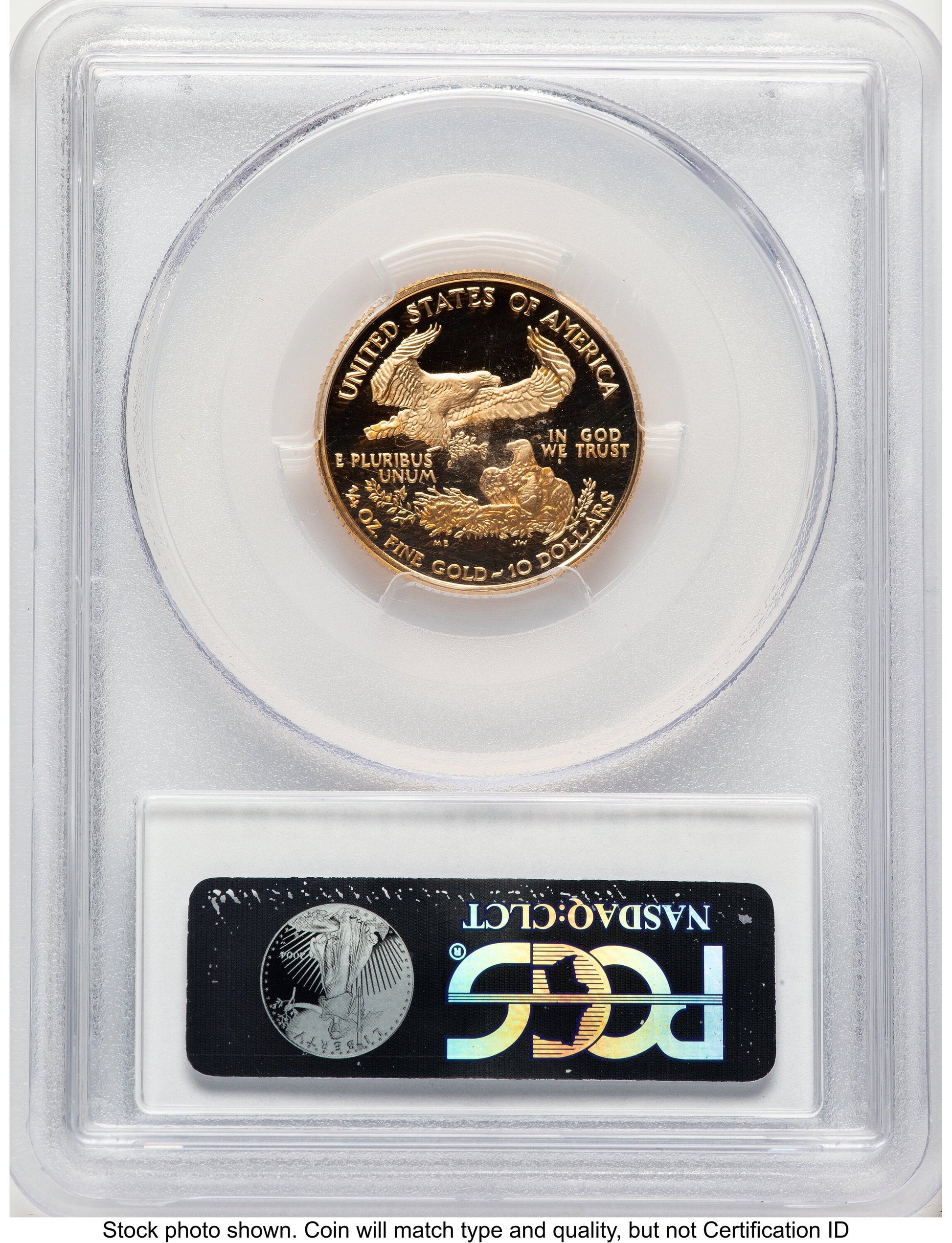 2001-W Proof Gold Eagle 1/4 oz Blue Gradient PCGS PR70