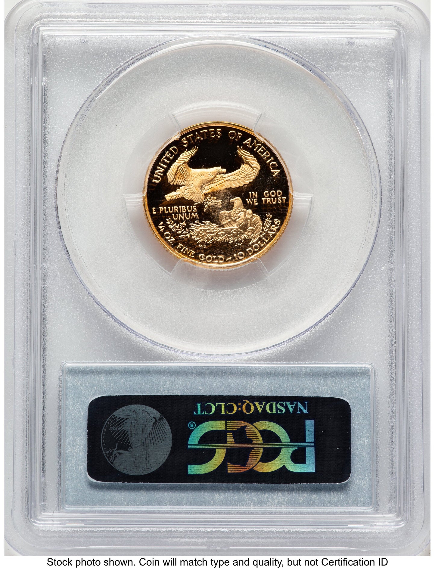 2002-W Proof Gold Eagle 1/4 oz Blue Label PCGS PR70