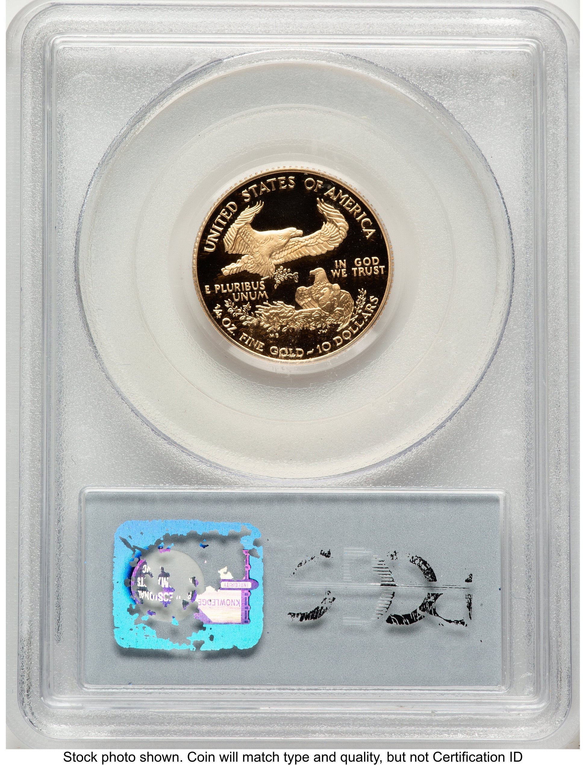 2003-W Proof Gold Eagle 1/4 oz Blue Label PCGS PR70