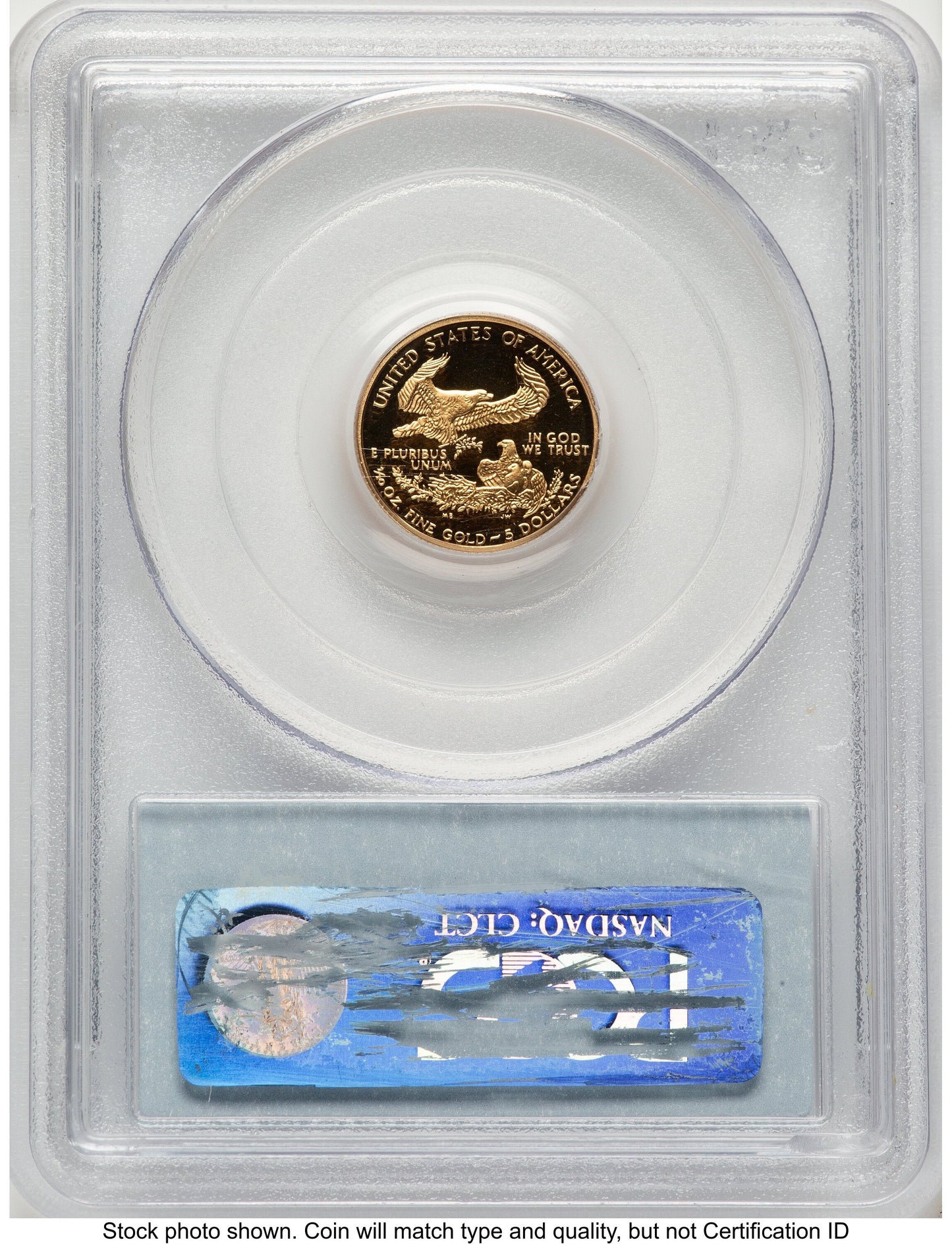 2001-W Proof Gold Eagle 1/10 oz Blue Label PCGS PR70