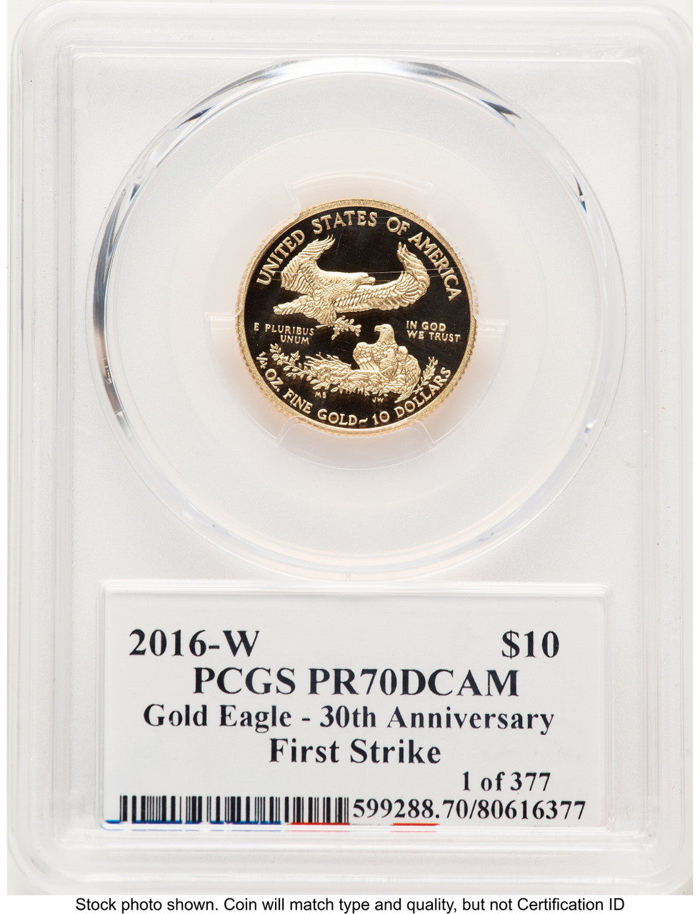 2016-W Proof Gold Eagle 1/4 oz FS PCGS PR70 Ed Moy