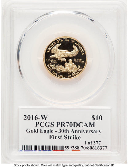 2016-W Proof Gold Eagle 1/4 oz FS PCGS PR70 Ed Moy