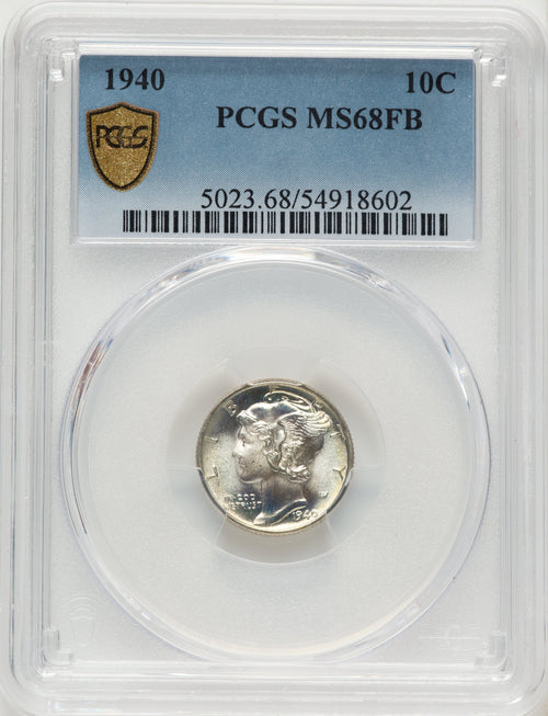 1940 10C FB Mercury Dime PCGS MS68