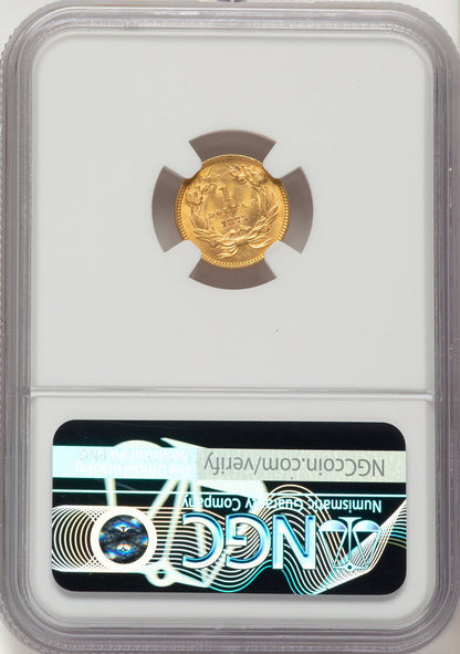 1873 G$1 OPEN 3 Gold Dollar NGC MS63