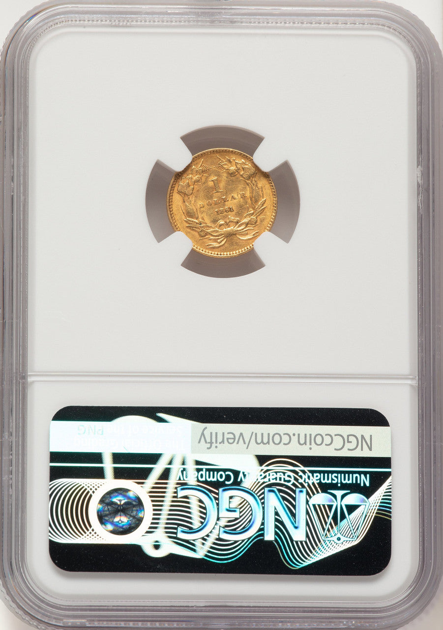 1861 G$1 Gold Dollar NGC MS61