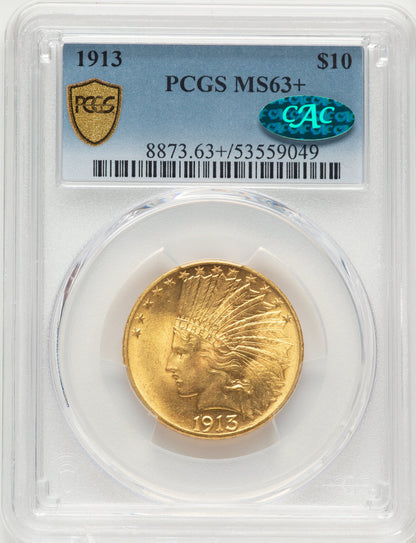 1913 $10 CAC Indian Eagle PCGS MS63+