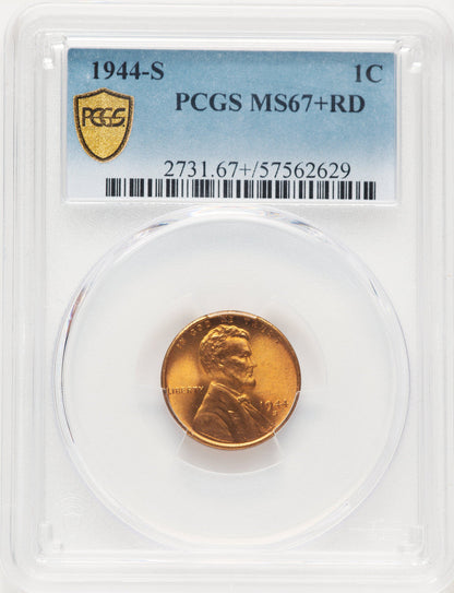 1944-S 1C RD Lincoln Cent PCGS MS67+