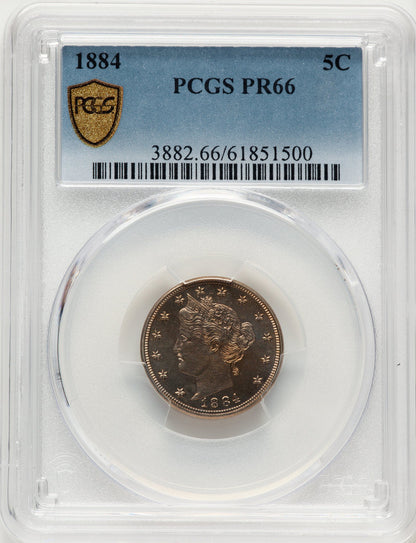 1884 5C Proof Liberty Nickel PCGS PR66