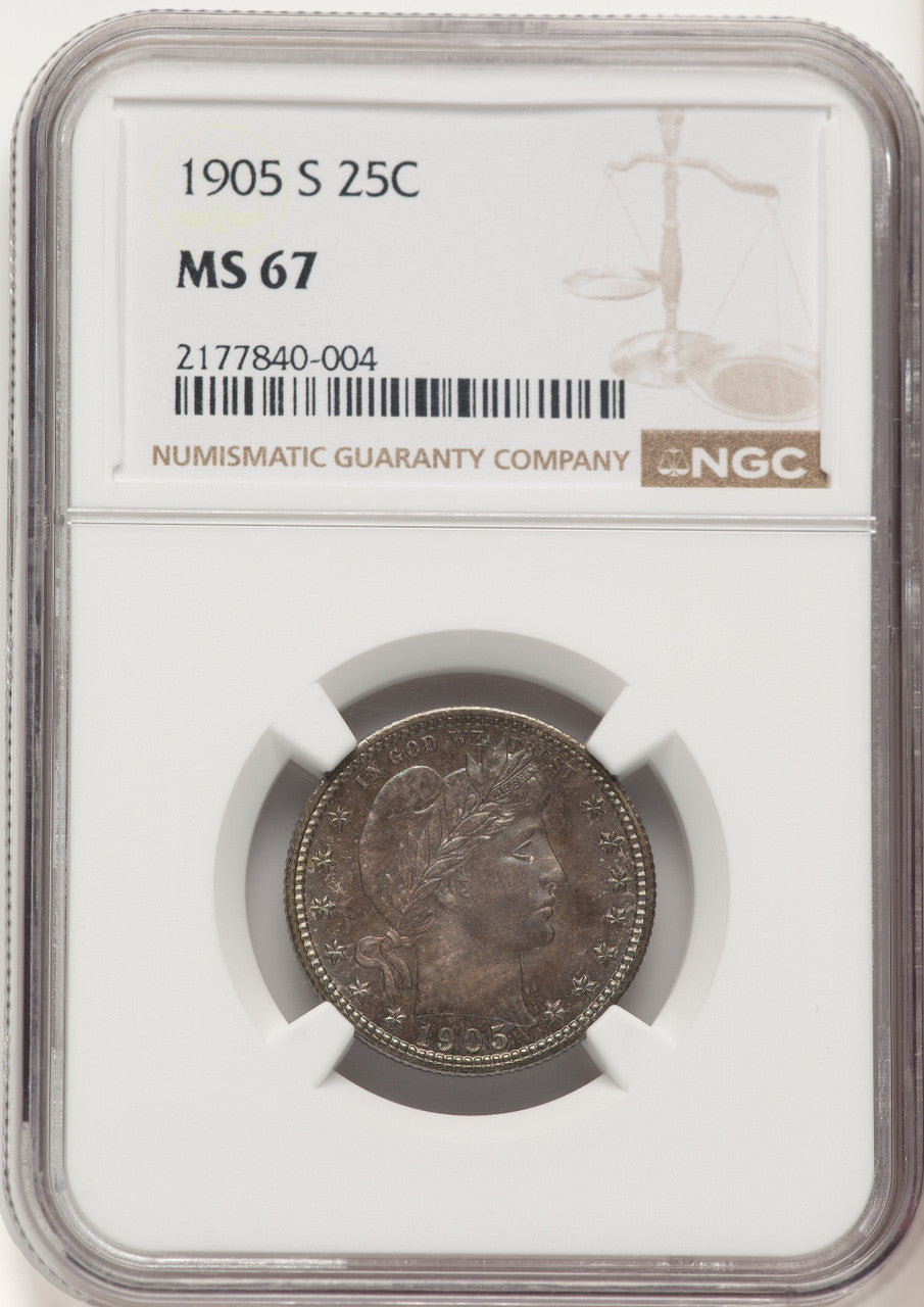 1905-S 25C Barber Quarter NGC MS67