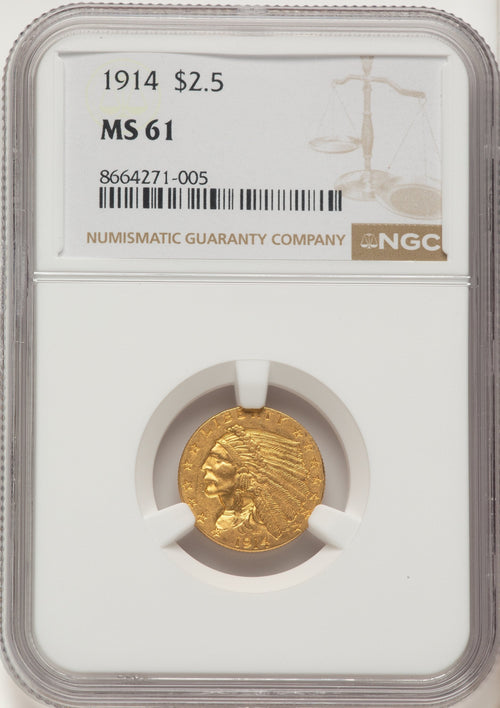 1914 $2.50 Indian Quarter Eagle NGC MS61