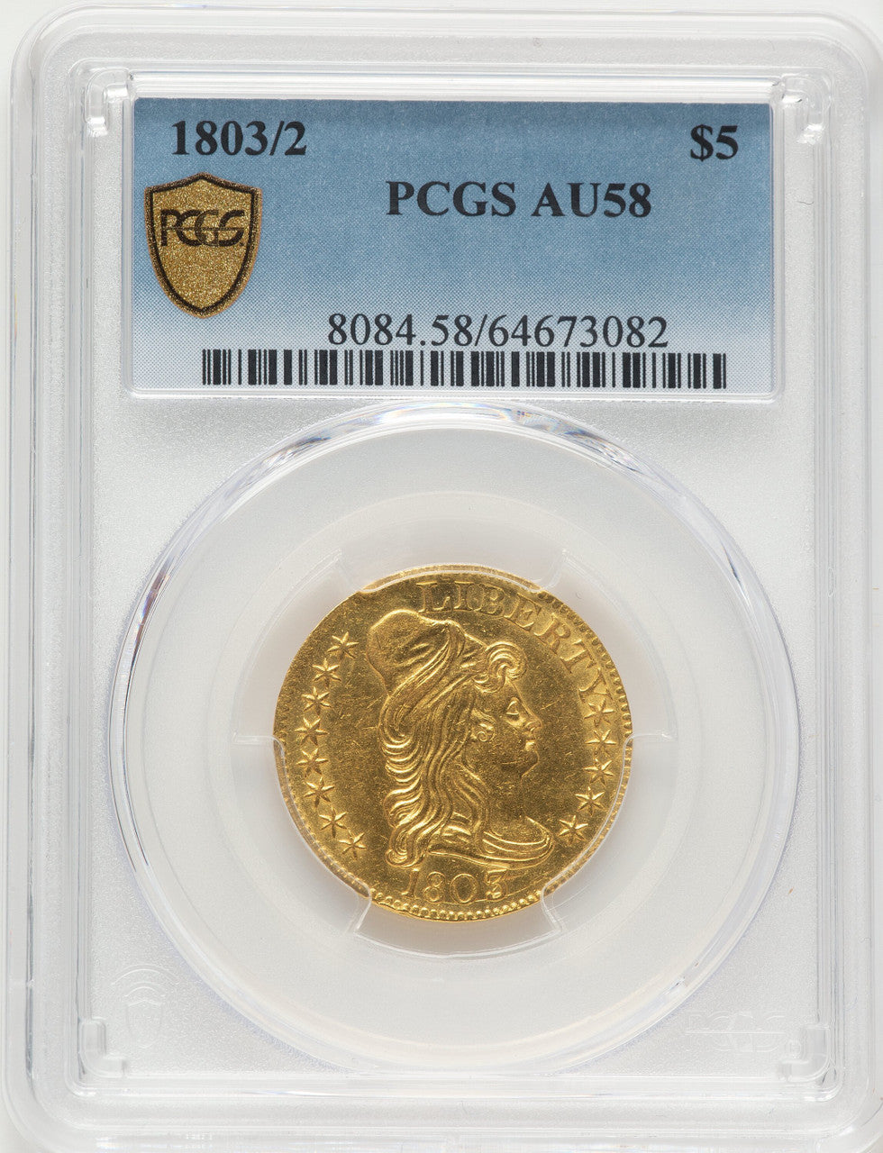 1803/2 $5 Early Half Eagle PCGS AU58