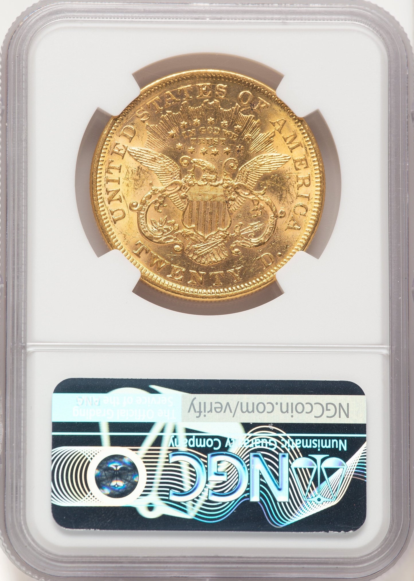 1876 $20 Liberty Double Eagle NGC MS61
